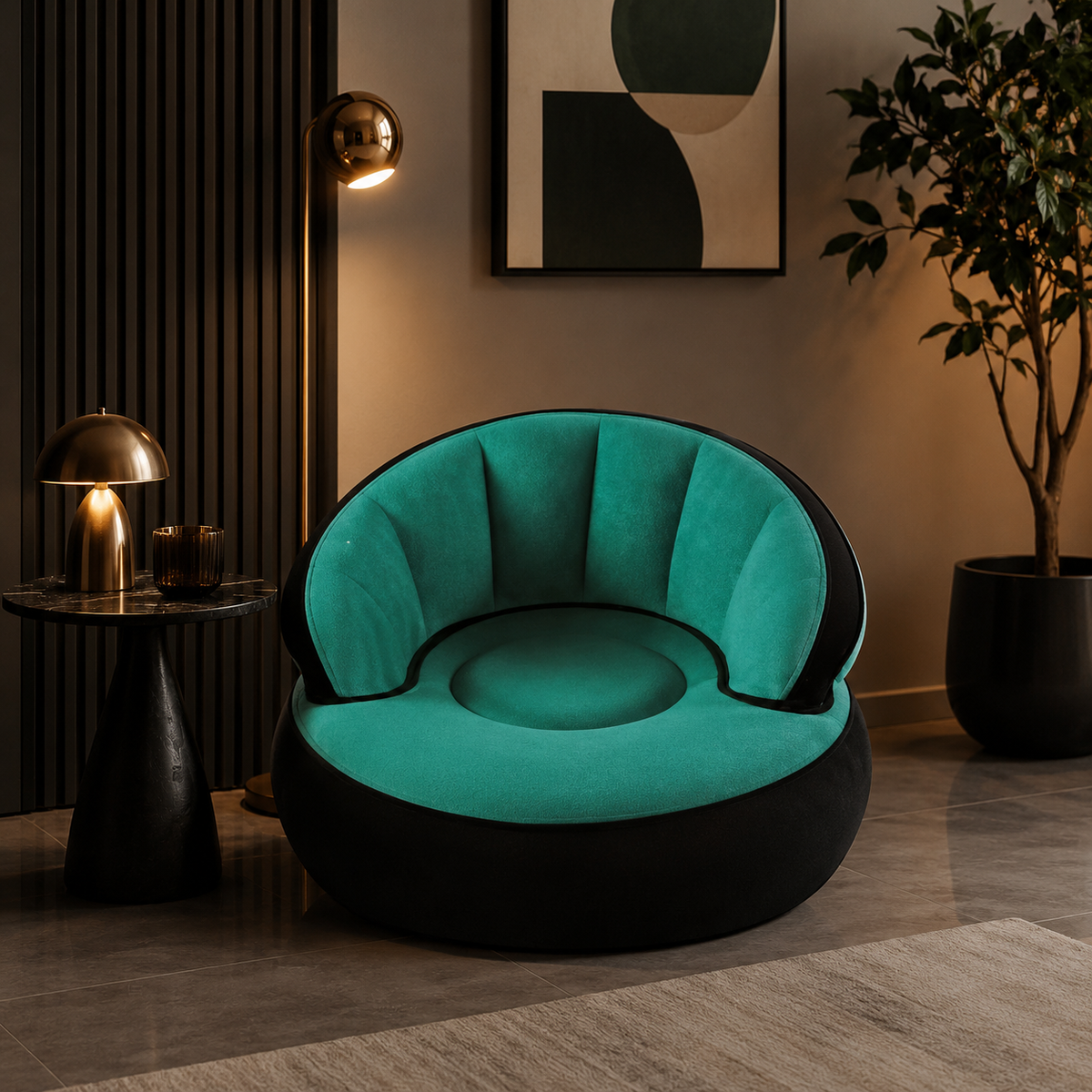 Scaun gonflabil confortabil cu pompa inclusa, design modern, dimensiuni 85x70 cm, ideal pentru interior si exterior, - imagine principala