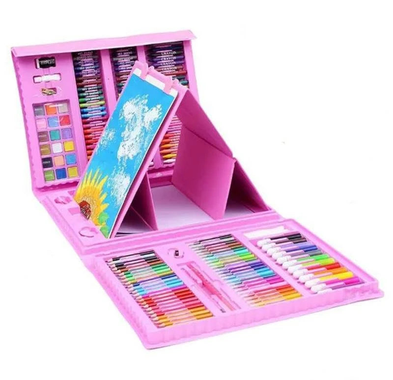 Set Pictura si Desen pentru Copii 208 Piese Suport Foaie Desen Albastru 3+ Ani - detaliu produs