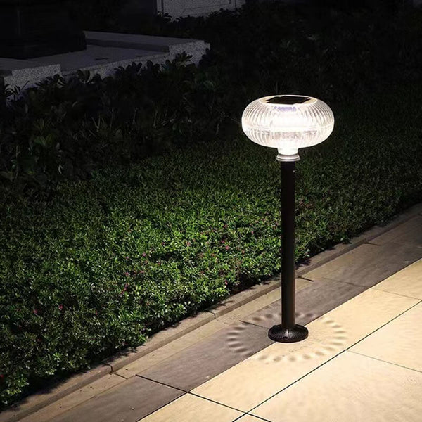 Lampa Solara LED Cilindrica Moderna Aluminiu PC Lumina Gradina Exterior 90lm - in context de utilizare