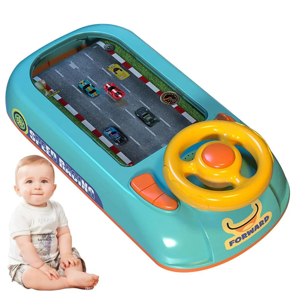 RESIGILAT - Jucarie Interactiva volan de condus cu circuit curse, sunete si functii, alimentare USB, pentru Copii 3-6 Ani