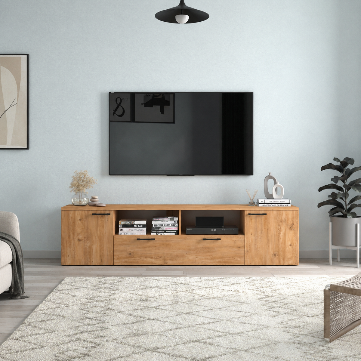 Comoda TV moderna din PAL 181,3x41x45,6 cm, pentru living