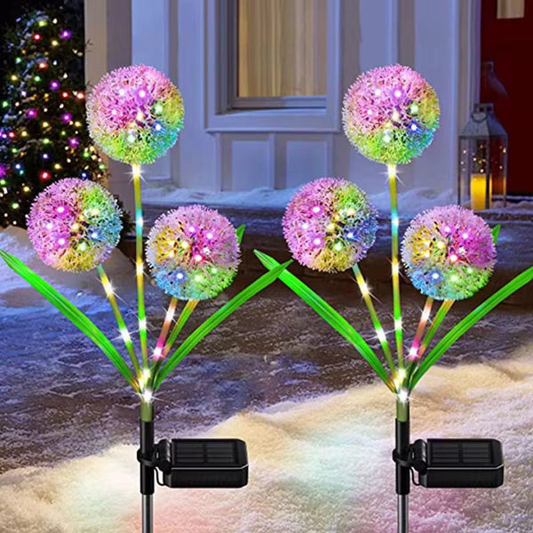 Set 2 x lampa solara LED tip papadie pentru gradina iluminare decorativa multicolor
