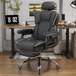Scaun Ergonomic Directorial cu Suport Picioare Rabatabil Piele Ecologica