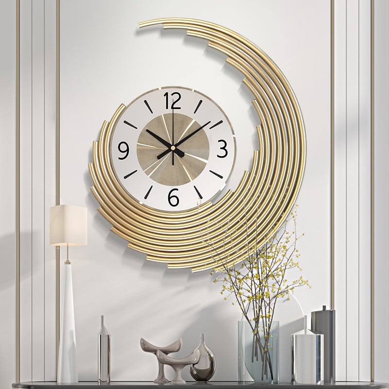 Ceas elegant de perete, cu design modern si elemente nautice, mecanism silentios si finisaj metalic elegant
