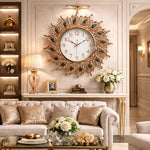 RESIGILAT - Ceas de perete decorativ 70 cm model pene de paun design elegant premium silentios