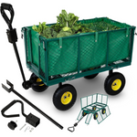 Cărucior pentru grădină, Heavy Duty, 4 Roți, pereți rabatabili, capacitate 550 kg