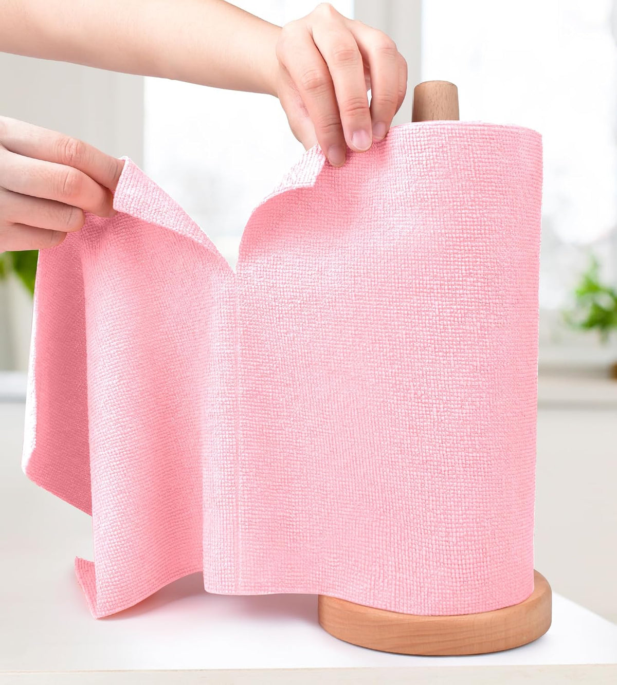 Set 30 lavete reutilizabile multifunctionale 30x30 cm cu suport