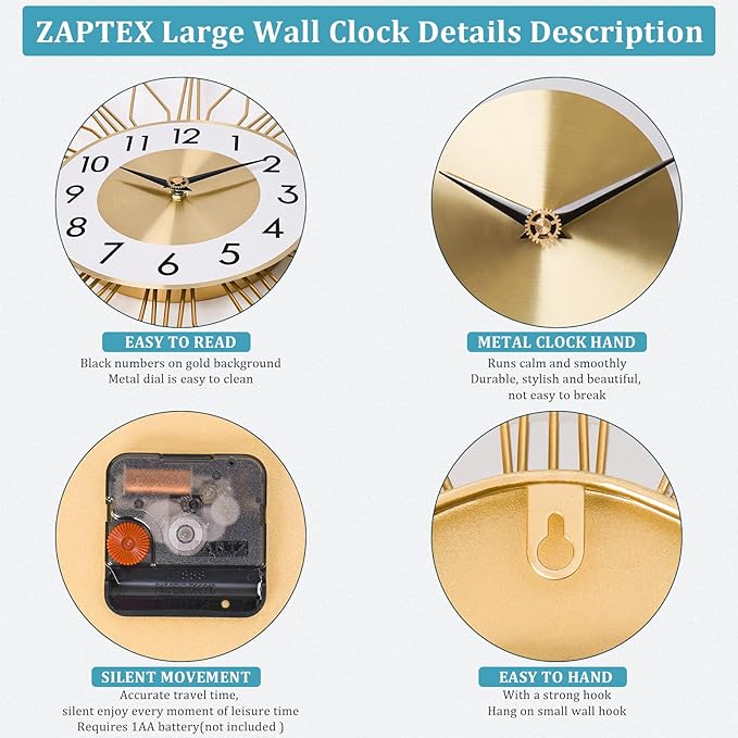 Ceas elegant de perete, cu design modern si elemente nautice, mecanism silentios si finisaj metalic elegant