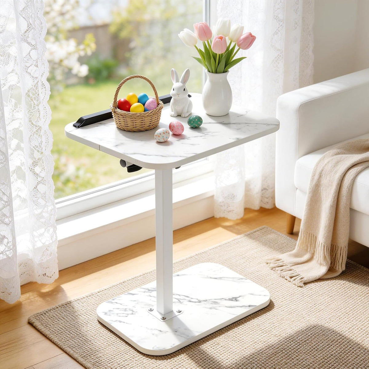Masă Multifuncțională pentru Laptop, cu Înălțime Reglabilă 60–80 cm și Blat Rotativ, 40 x 30 cm