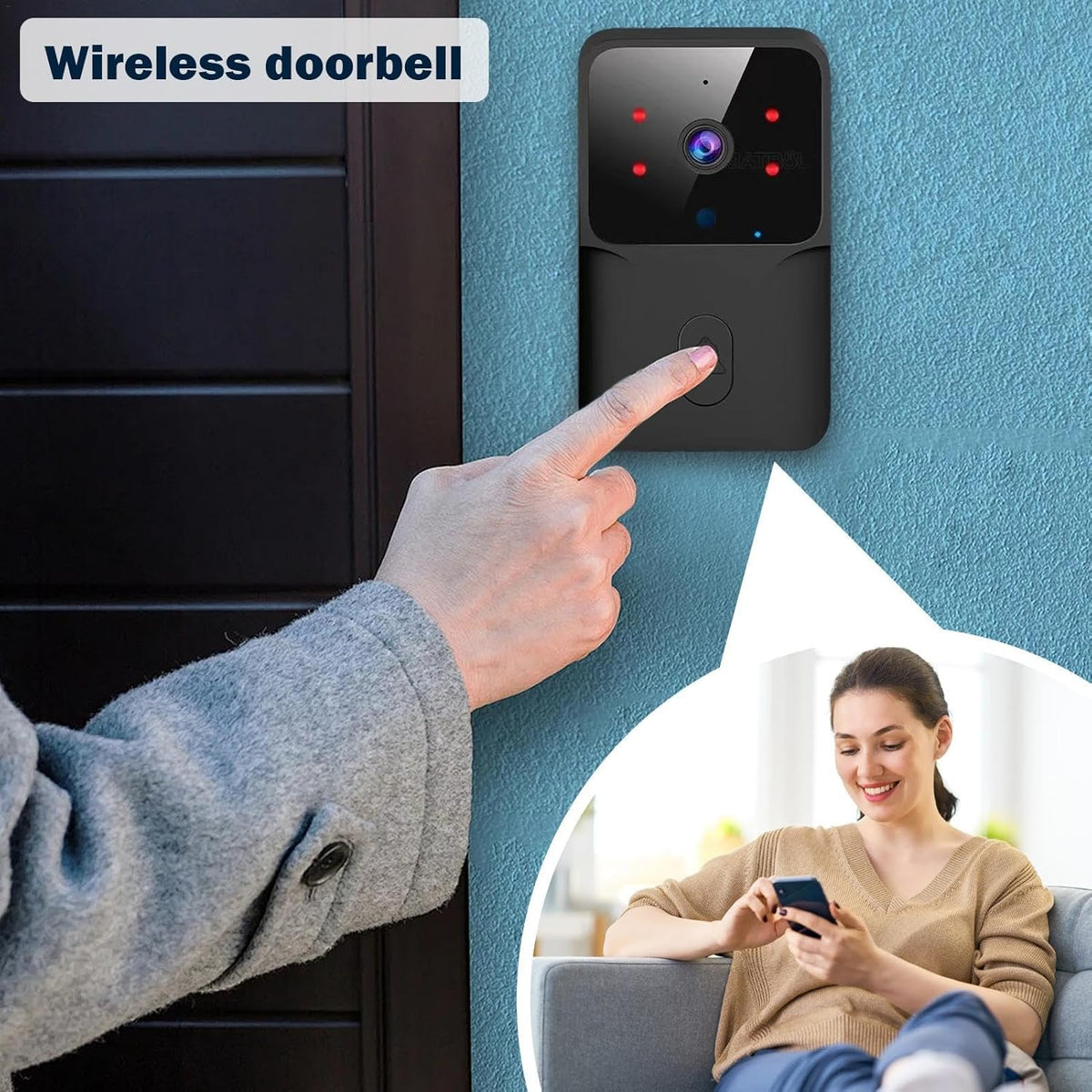 Sonerie Video Smart, Camera Supraveghere  WiFi, Night Vision, Audio Bidirectional, Control Aplicatie Android/iOS