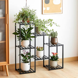 Raft depozitare multifunctional cu 7 niveluri negru 95x82.5x27.5 cm