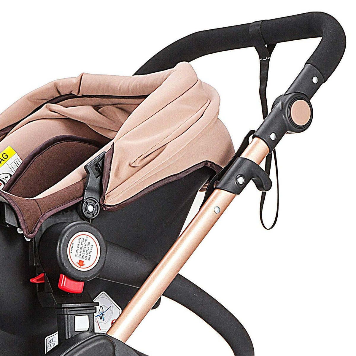 Carucior Bebelusi 2 in 1 Premium, Pliabil, cu Roti Cauciuc si Suspensii, Transformabil Landou-Sport, Cos Depozitare, 0-36 Luni