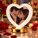 Rama Foto Inima cu LED Decorativa Finisaj Transparent Iluminare în 3 Trepte – 25,5 × 22 cm