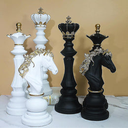 Statuete Sah Premium, Ornamente Regi, Dame, Calareti, Sculpturi Rasina, Decor Casa