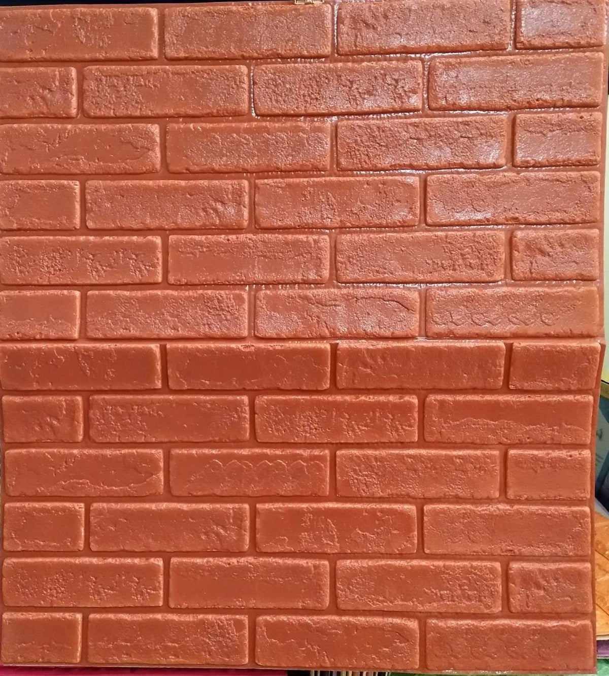 Tapet Caramida Rosie Textura 3D Autoadeziv Decorativ Perete 70x77cm - detaliu produs
