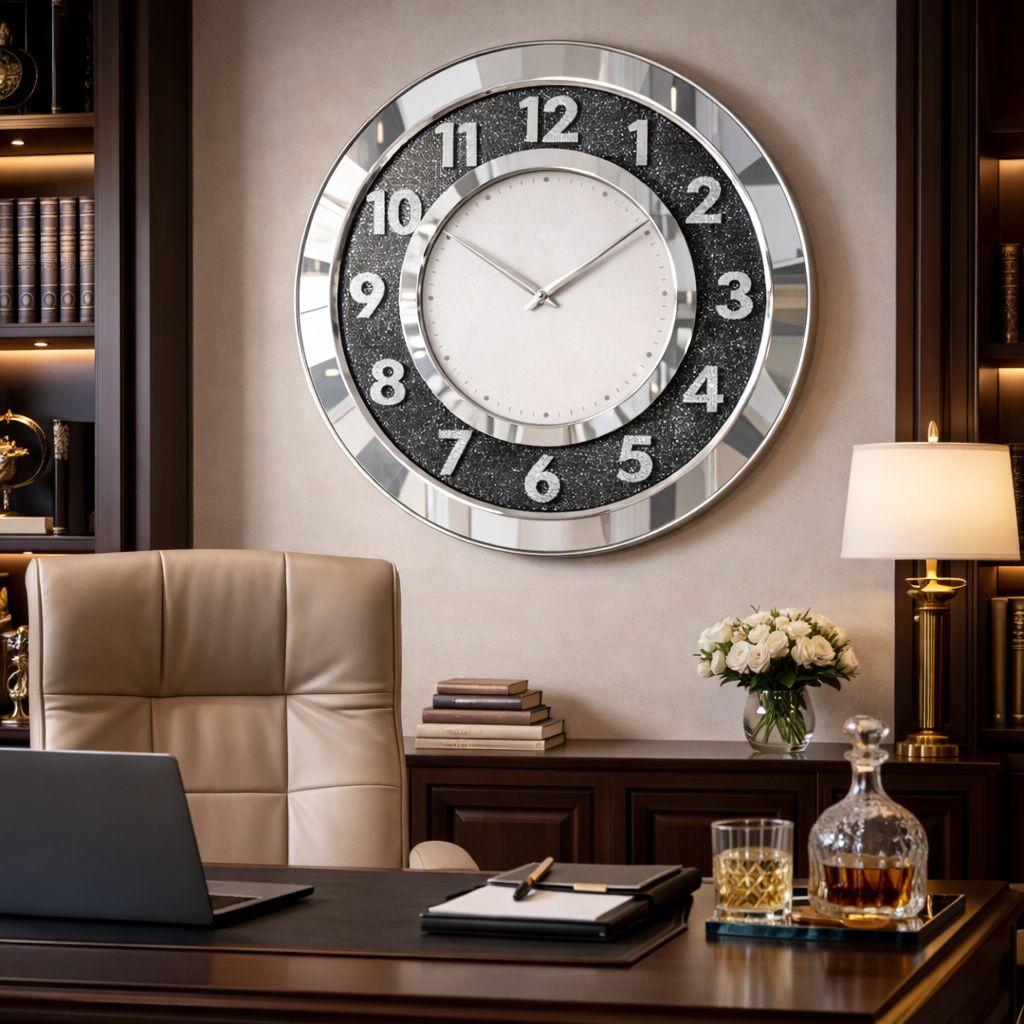 Ceas de perete mare, 50 cm, premium, design elegant, stil modern