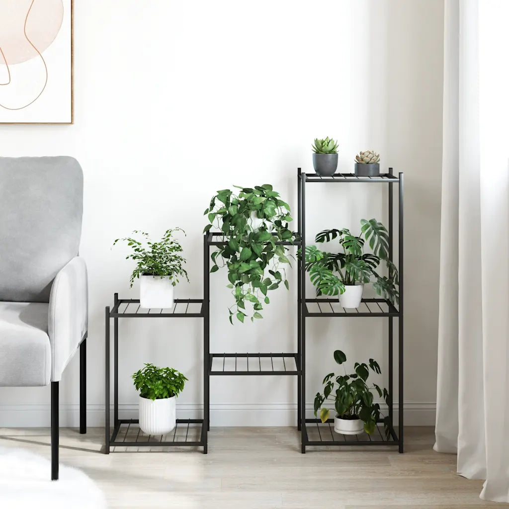 Raft depozitare multifunctional cu 7 niveluri negru 95x82.5x27.5 cm