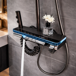 Coloana Dus Smart Premium cu LED si Termostat, 4 Functii, Butoane Piano, Finisaj Gri  cu Negru