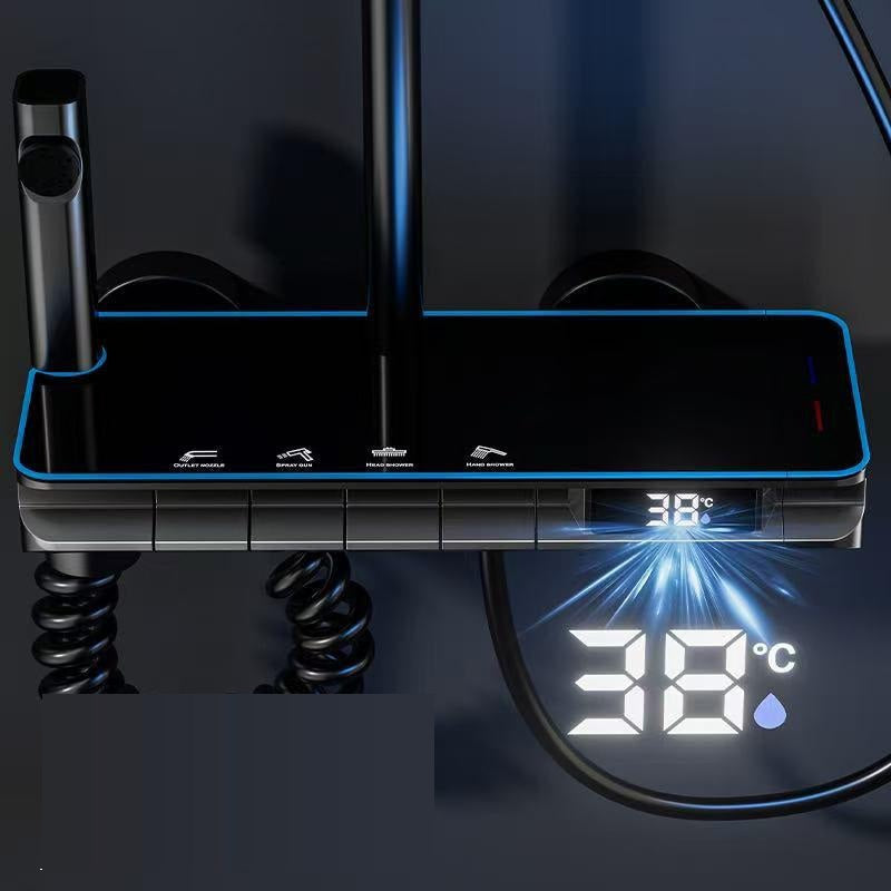 Set coloana de dus cu afișaj LED si comenzi Piano,finisaj Gri-Negru Mat