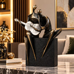 Statuetă Decorativă Premium „Cuplu cu Chitară”, Negru cu Auriu, din Rășină Finisată – 25 × 16 cm