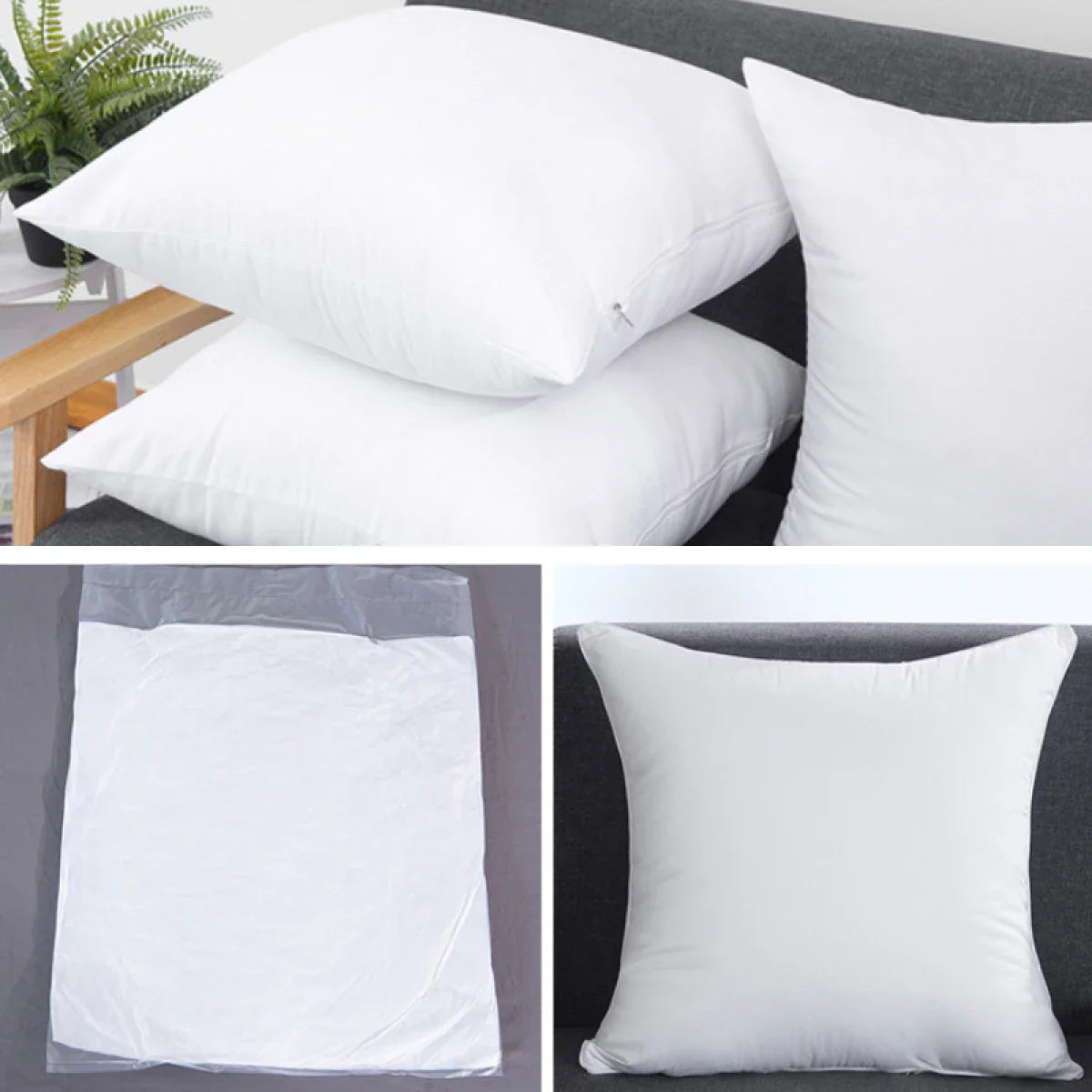 Perna decorativa din bumbac cu husa detasabila, 45 x 45 x 10 cm,