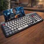 Tastatura wireless Bluetooth QK8066 cu suport integrat pentru telefon saui tableta