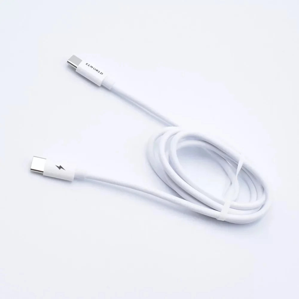 Cablu de date si incarcare USB Type-C la USB Type-C 18W alb