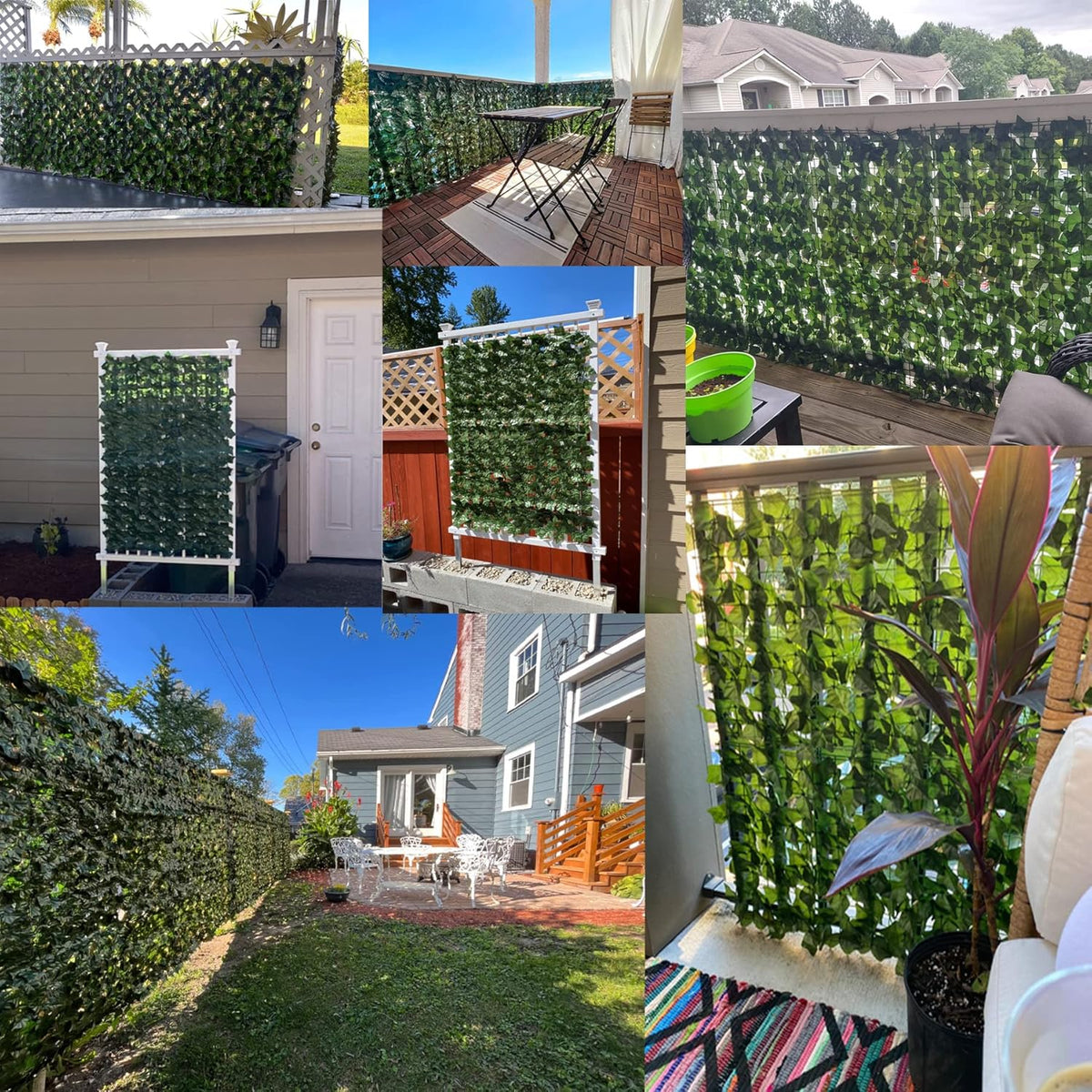 Panou Gard Artificial cu Frunze Ivy 3m x 1m, Paravan Verde, Balcon, Terasa, Gradina