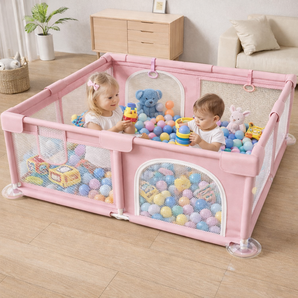 Tarc de joaca pentru bebelusi  si copii mici 130x140x60 cm