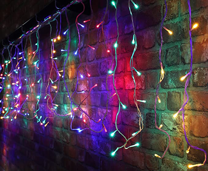Instalatie Craciun 13 metri turturi, franjuri inegali cu 310 LED-uri