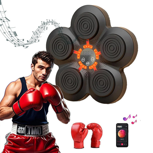 Aparat inteligent de box pentru antrenare reflexe, sincronizare Bluetooth, difuzor stereo, Negru