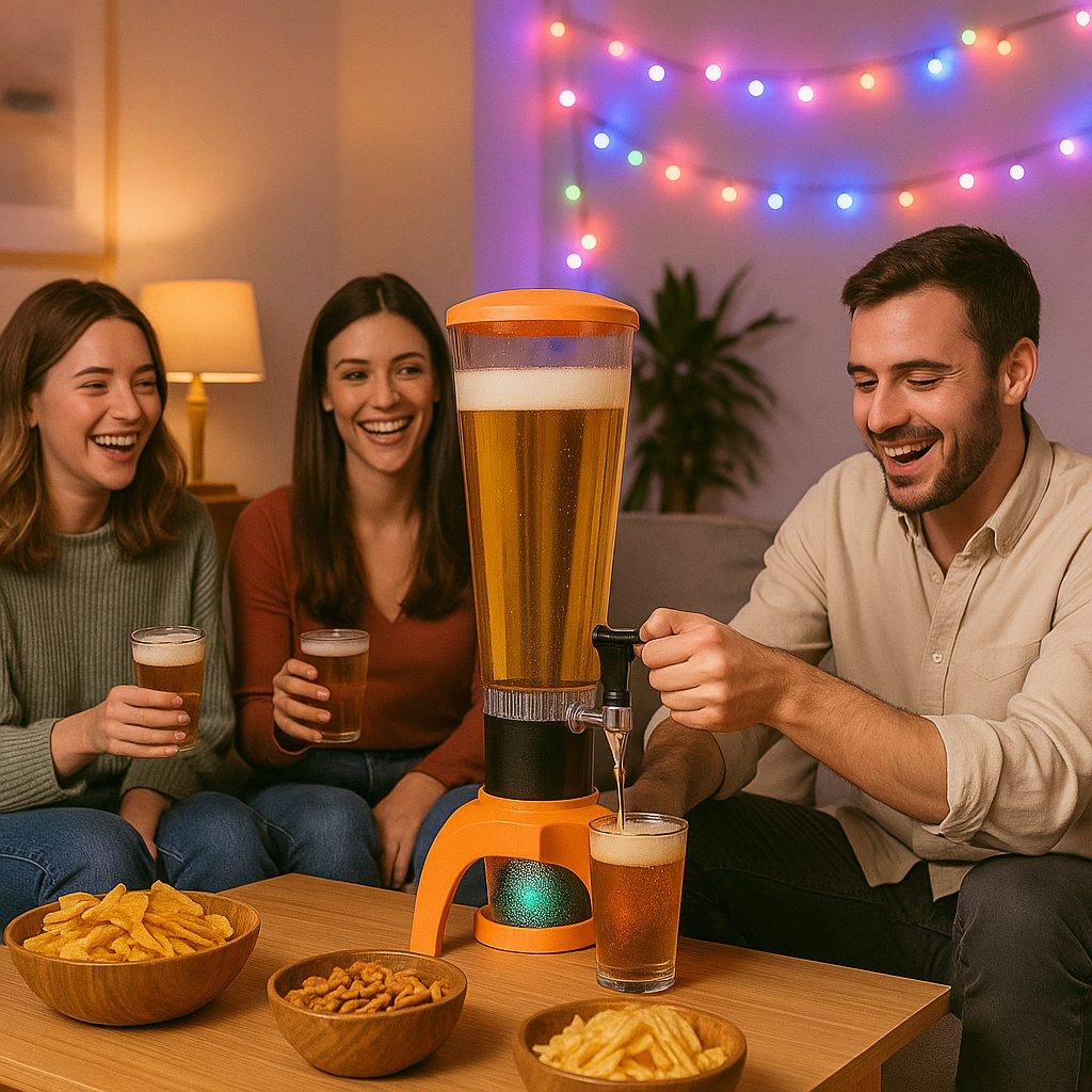 Dozator de bere cu Boxa Bluetooth si lumina LED RGB si Rezervor 3L