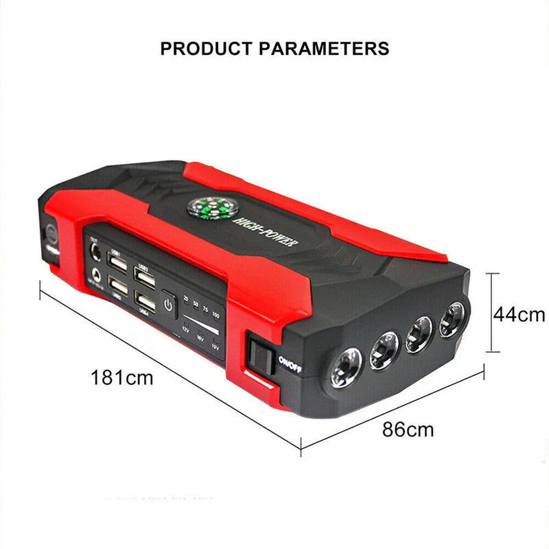 Robot pornire auto portabil, redresor cu acumulator 28000 mAh