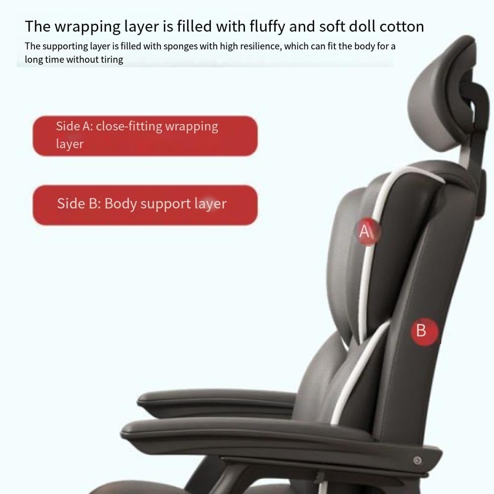 Scaun Ergonomic Directorial cu Suport Picioare Rabatabil Piele Ecologica