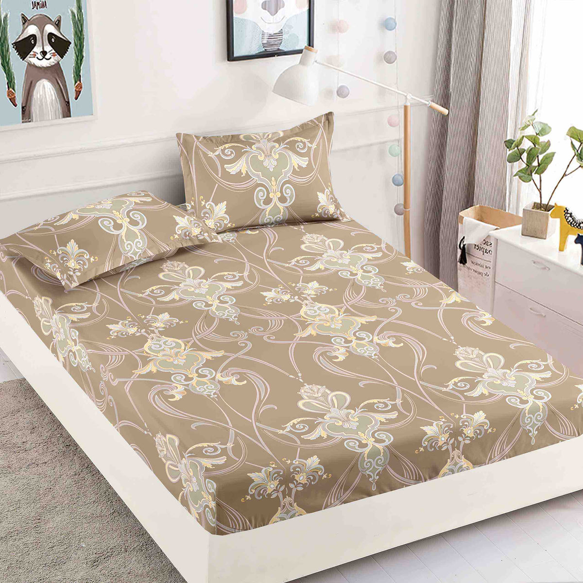 Huse de Pat 180x200 cm Bumbac 100% Alb Crem Gri Negru Protectie Completa - detaliu produs