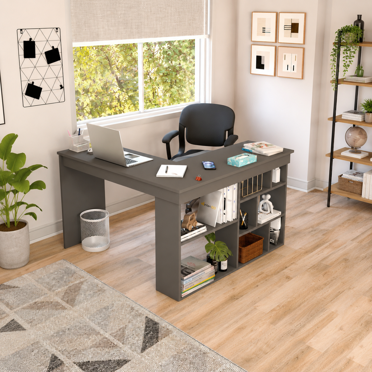 Birou modern cu rafturi laterale, PAL 18 mm, 120 x 40 x 73,5 cm - detaliu produs