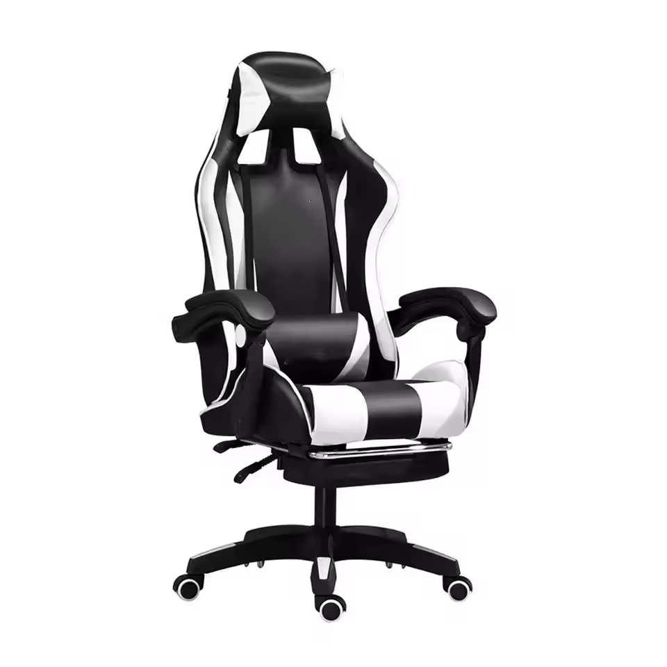 RESIGILAT - Scaun Gaming Racing SpeedX GT, Piele Ecologică, Recliner, Perne Ergonomice și Suport pentru Picioare