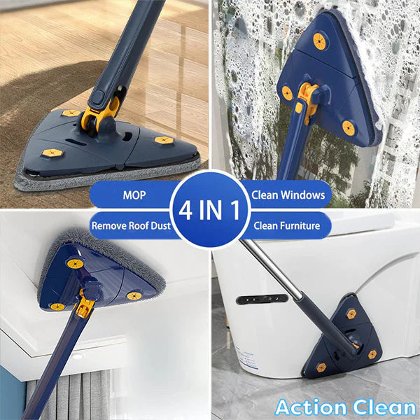 Mop cu cap triunghiular, reglabil, rotire 360 grade,rezerva inclusa