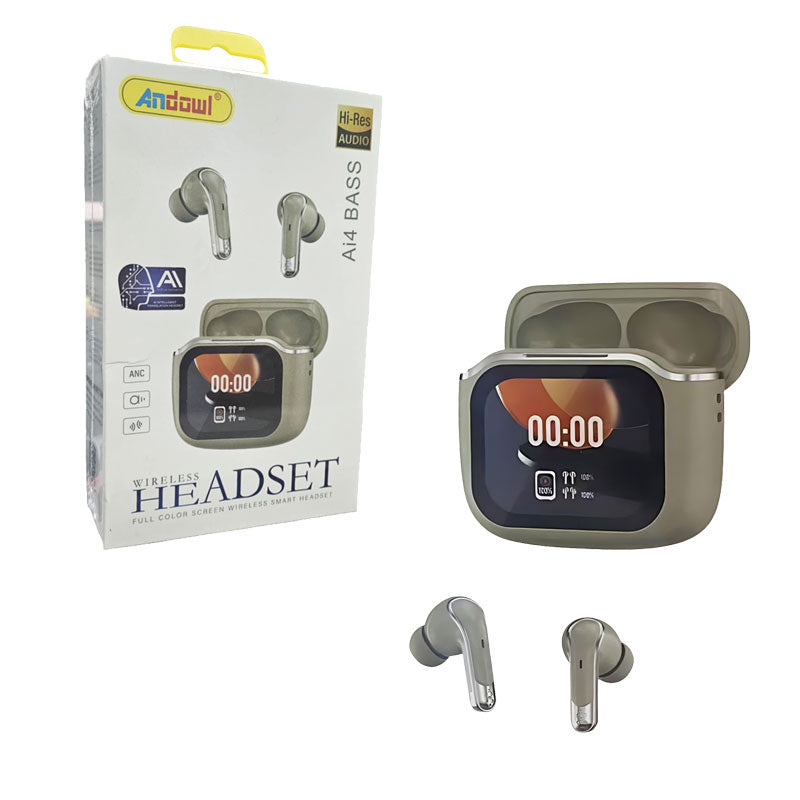 Casti wireless Bluetooth Andowl Ai4 Bass cu display LED