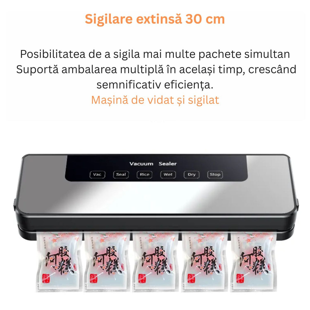 Aparat de vidat si sigilat alimente, Touch, vidare umed/uscat