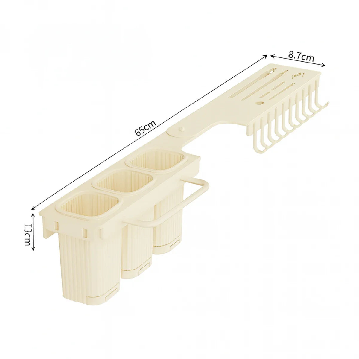 Suport dublu pentru bucatarie din metal, pliabil, 2 moduri de montare, multifunctional, 67 x 9 x 12 cm