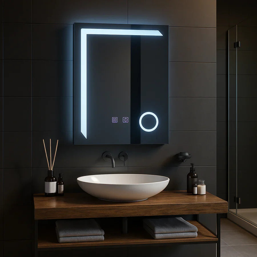 Oglinda LED Rectangulara, 60x80cm, Linea Touch, Sistem Dezaburire