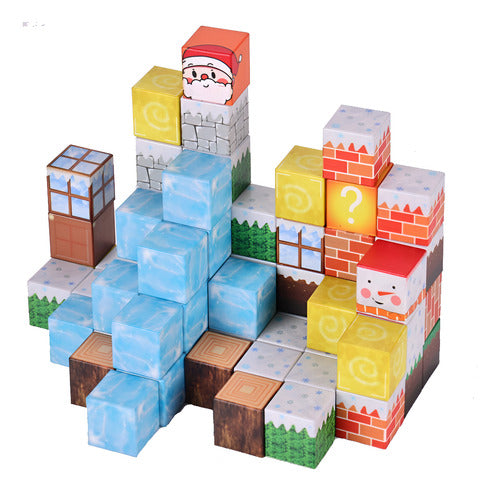 Blocuri magnetice de constructie 3D, 2.5 cm, 64-80 piese