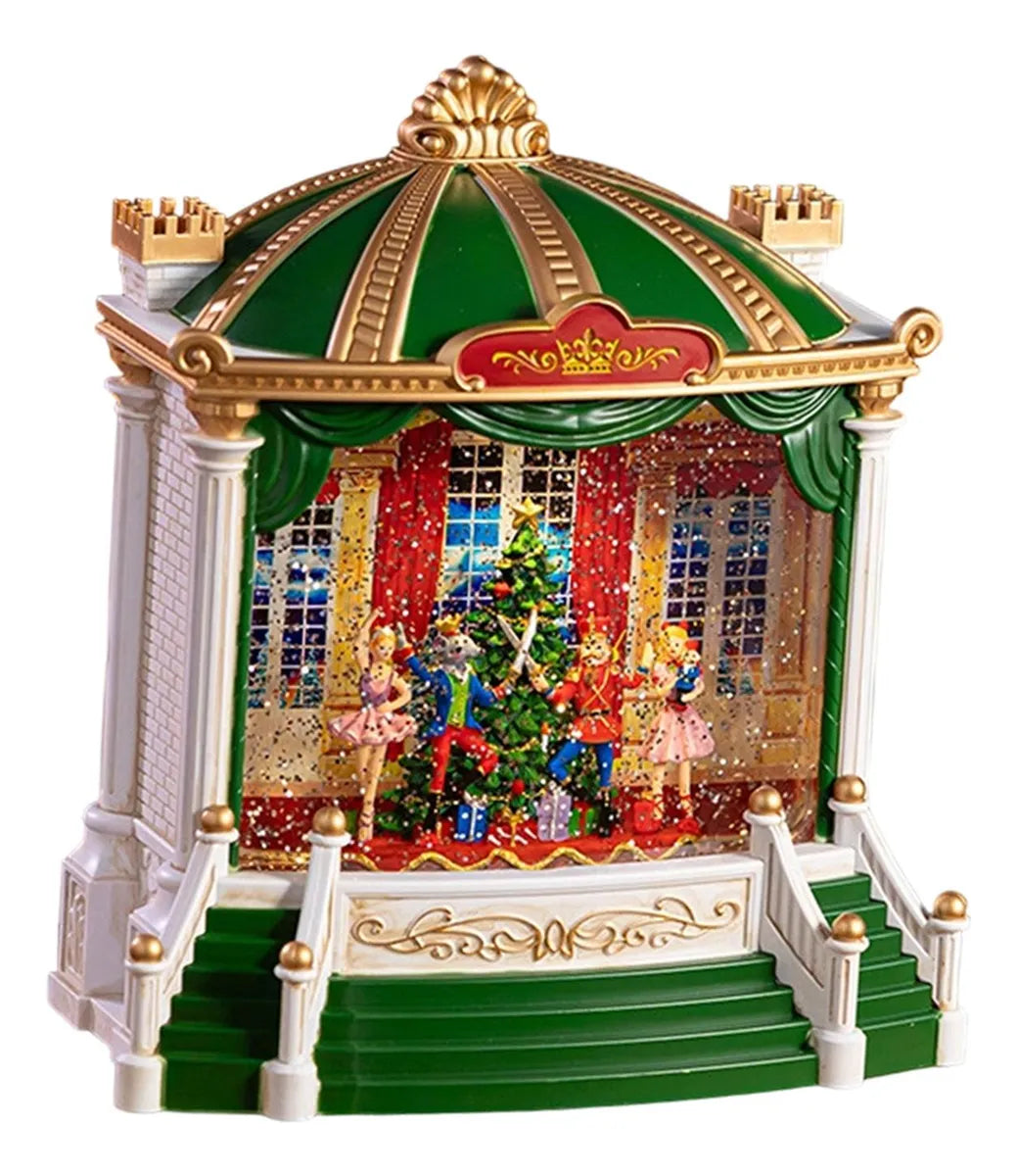 Glob de Zapada LED Scena Balet Spargatorul de Nuci – Decor Clasic cu Ninsoare, sunete si Lumini, 25x20x10 cm