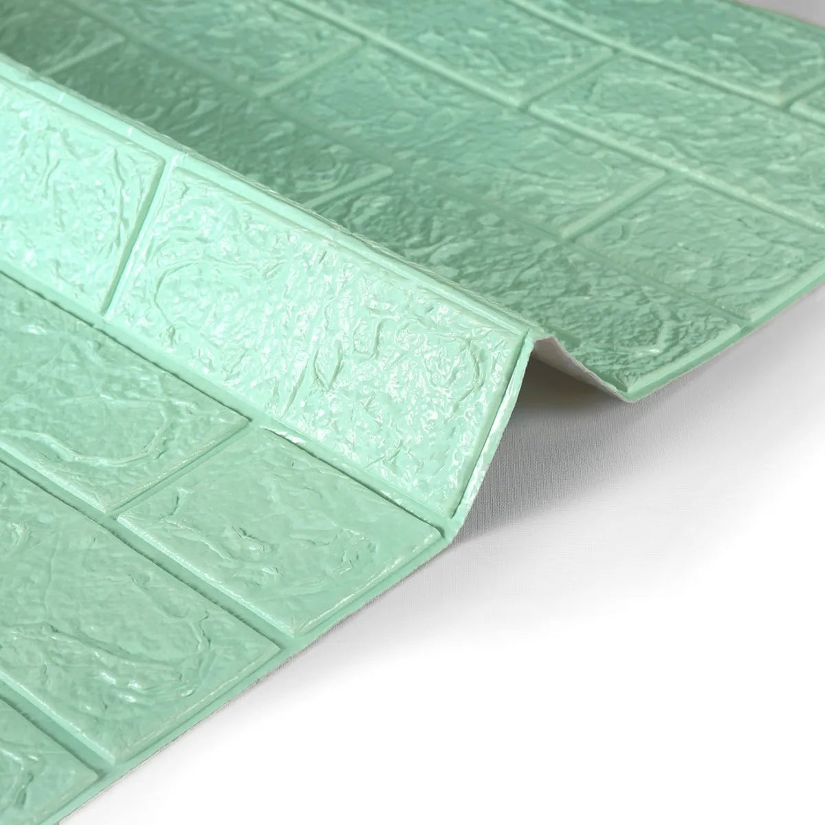 Tapet 3D caramida Verde deschis auto-adeziv pentru interior, 70 x 77 cm