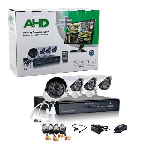RESIGILAT - Sistem de supraveghere CCTV, Kit DVR cu 4 camere exterior / interior din metal