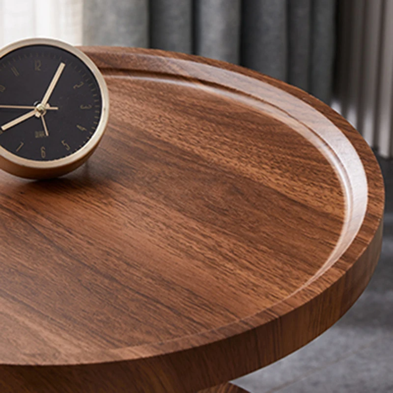 RESIGILAT - Masuta de cafea pentru living cu 3 polite rotunde, MDF, 62cm, negru/wenge