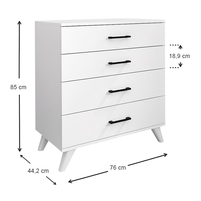 Comoda cu 4 sertare, 76 x 44,2 x 86,4 cm