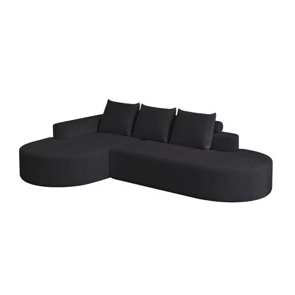 Canapea Coltar Premium Memory Foam HD 275x175x70 cm Material Plusat Reiat cu Dungi Groase
