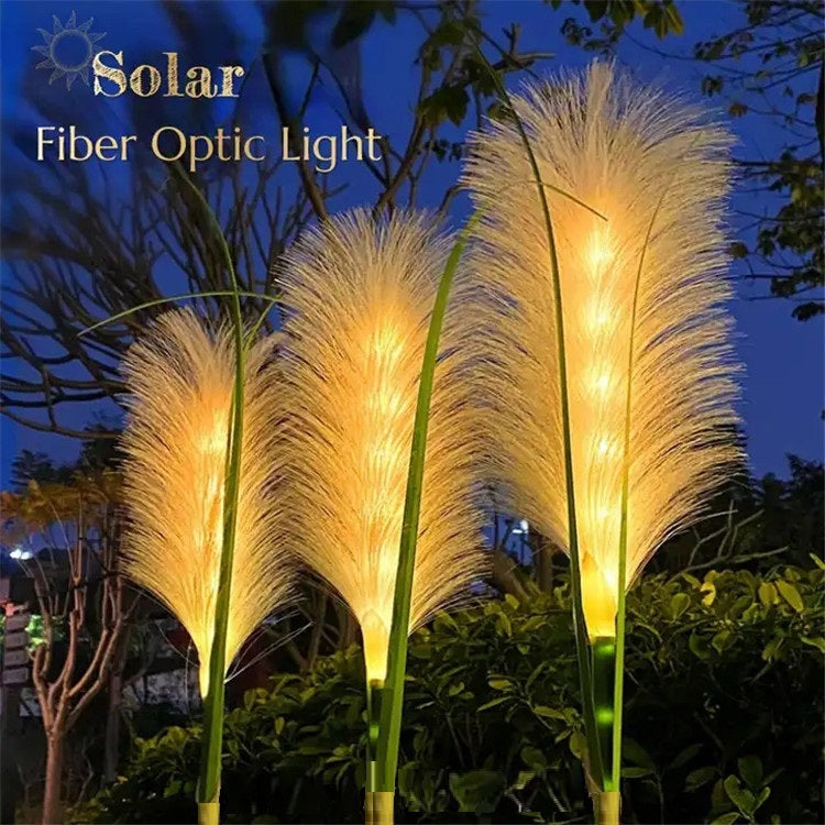 Set 2 Lampi Solare Decorative tip Iarba Pampas cu LED  70cm, lumina calda, IP66